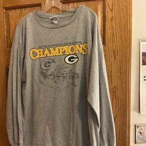 Gray Green Bay Packers 2003 Two in a Row NFC Champions tee shirt Men’s XL